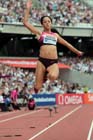 Katarina Johnson-Thompson winner of the long jump at the  2013 IAAF Diamond League, Sainsbury's Anniversary Games, Queen Elizabeth Olympic Park, London.